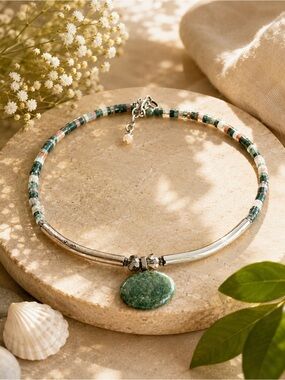 Handmade Green Aventurine & Tourmaline Necklace